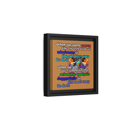 doggystyle - framed canvas art (light brown)