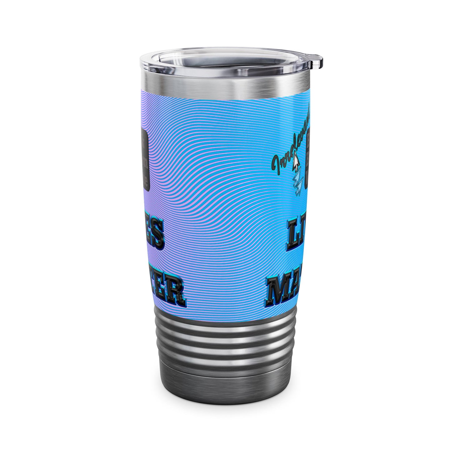 irrelevant - Ringneck Tumbler, 20oz (light blue-purple wave)