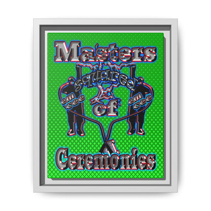 em cee squared - framed canvas art (logo green)