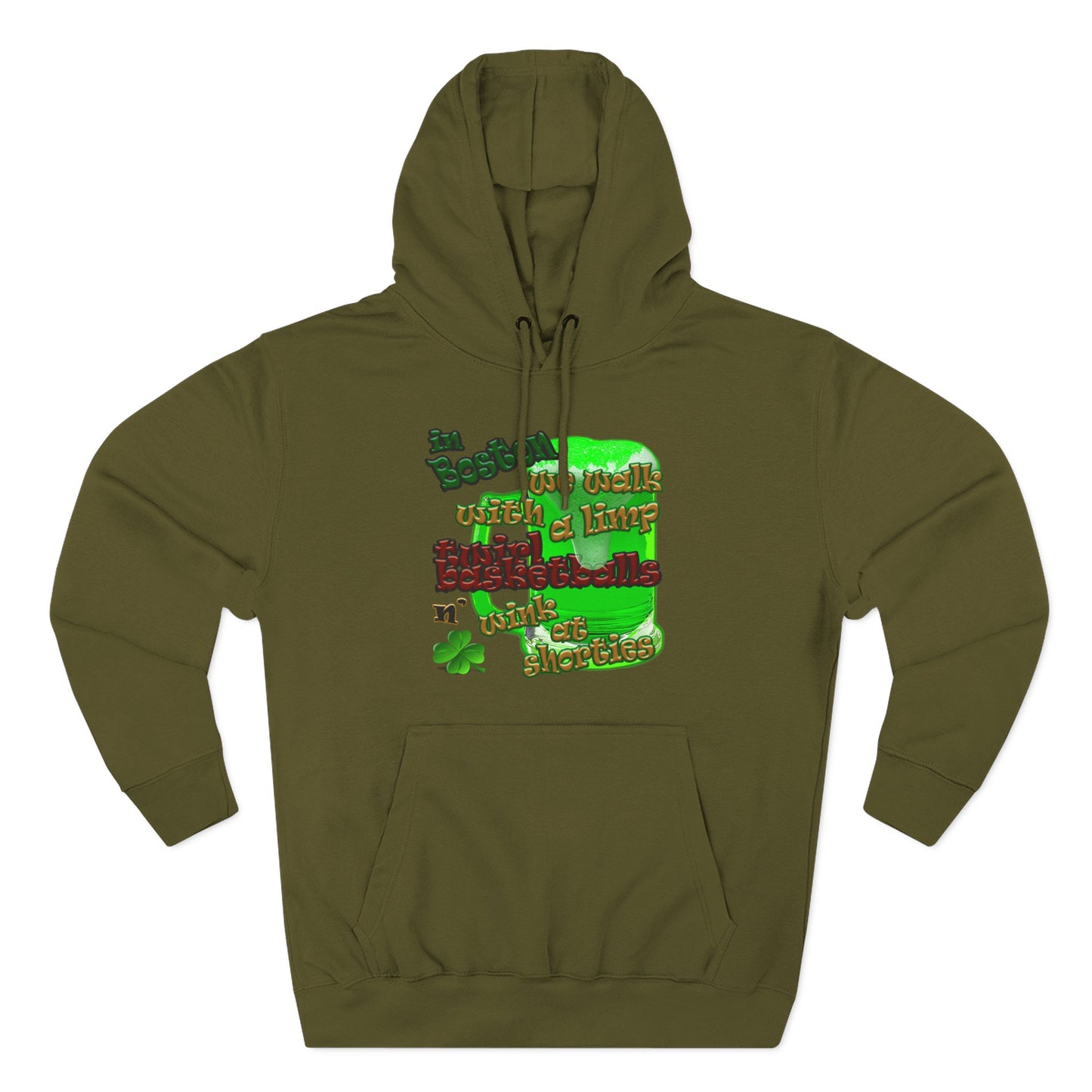 celtics logo - Three-Panel Fleece Hoodie