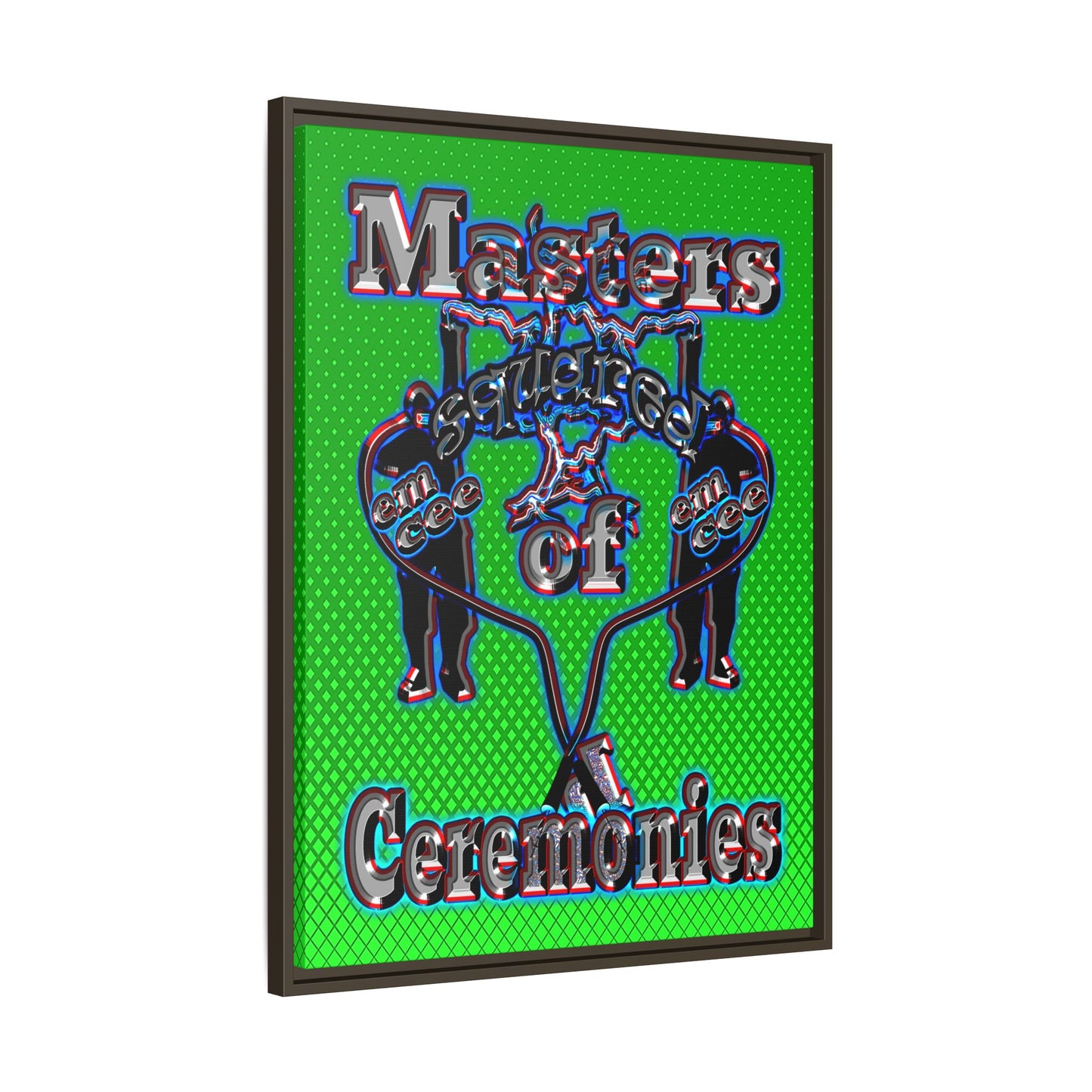 em cee squared - framed canvas art (logo green)