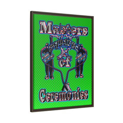 em cee squared - framed canvas art (logo green)