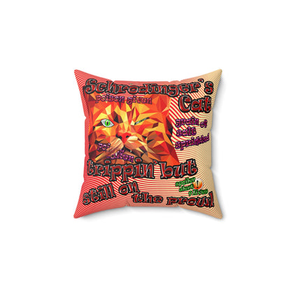 schrodinger's cat - Spun Polyester Square Pillow - (yellow-orange wave)