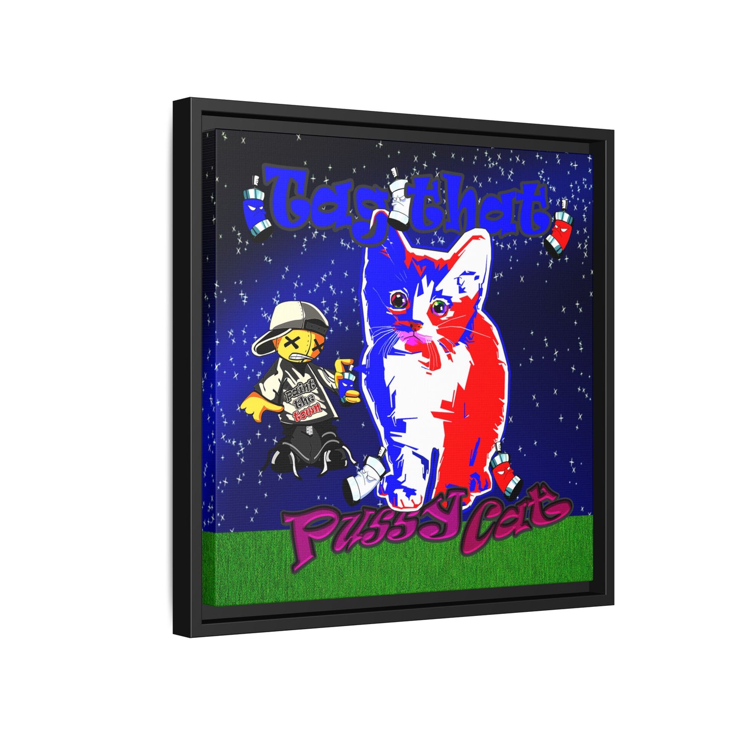 tag that - framed canvas art ('snoops' background)