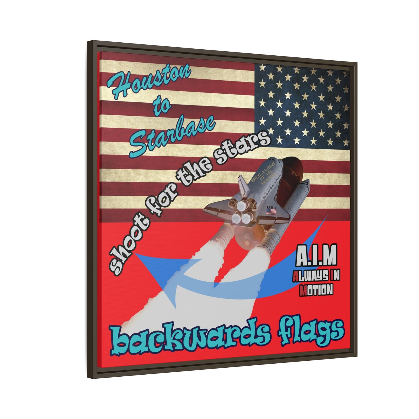 shoot for the stars - framed canvas art (red)