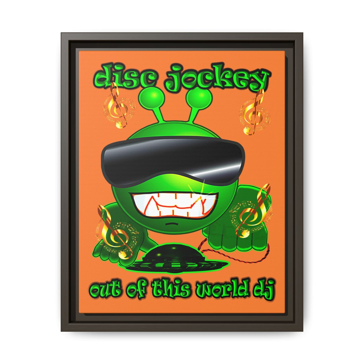 disc jockey - framed canvas art (crusta)