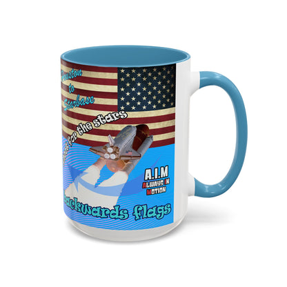 shoot for the stars - Accent Mug (light blue-purple wave)