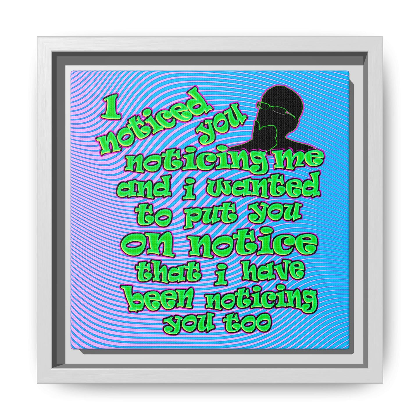 noticed you noticing - framed canvas art (light blue-purple wave)