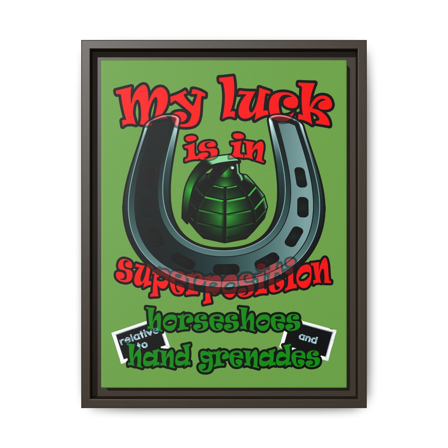 my luck - framed canvas art (green)