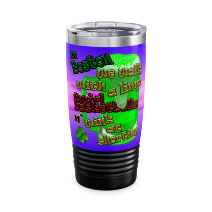 celtics logo - Ringneck Tumbler, 20oz (purple-pink wave)