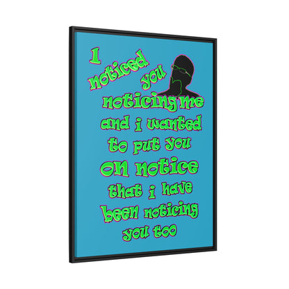 noticed you noticing - framed canvas art (turquoise)