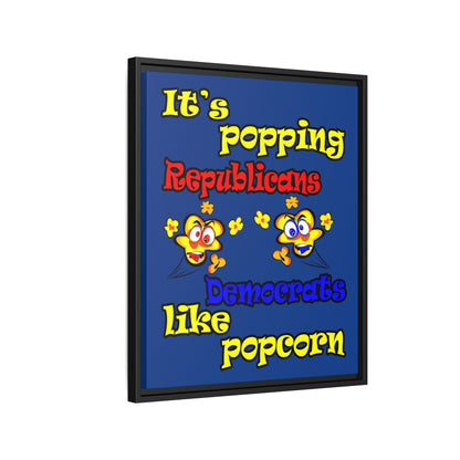 popping like popcorn - framed canvas art (dark blue)