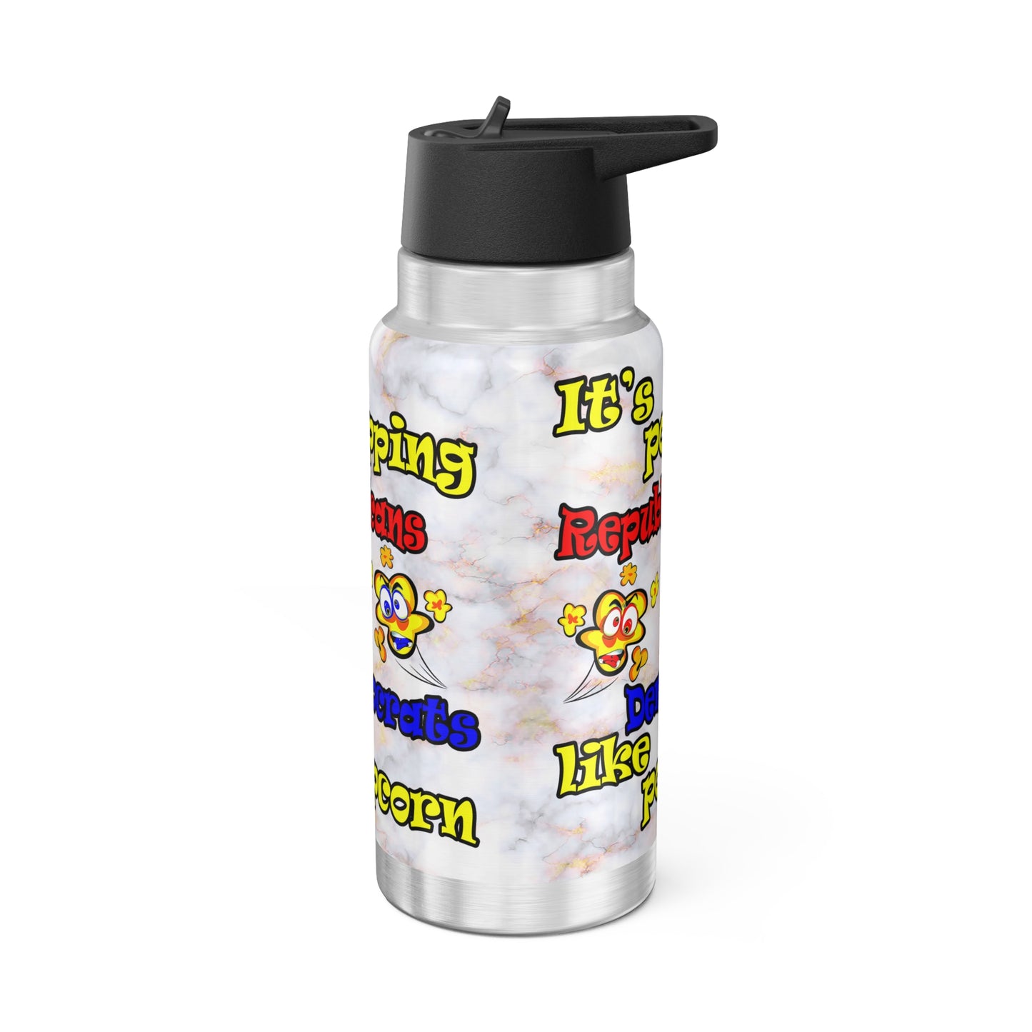 popping like popcorn - Gator Tumbler, 32oz  (white marble)