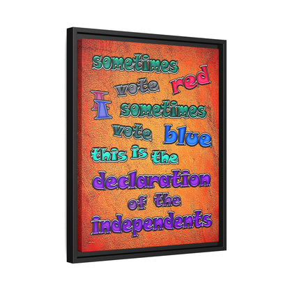 declaration of the independents - framed canvas art (burnt orange)