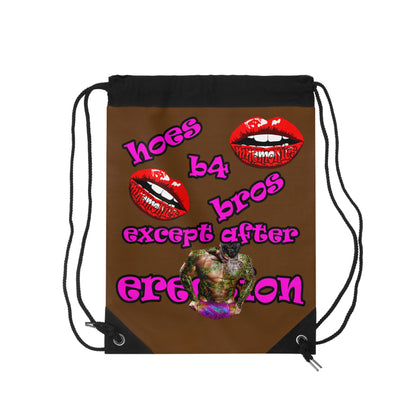 hoes b4 bros - Drawstring Bag (brown)