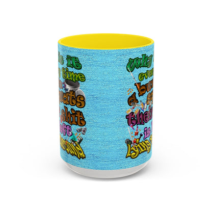 the bum's shit - Accent Mug (faded blue)