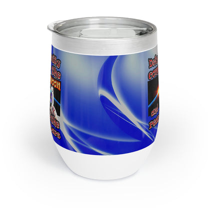 defy conquer reach - Chill Wine Tumbler (blue-white wave)