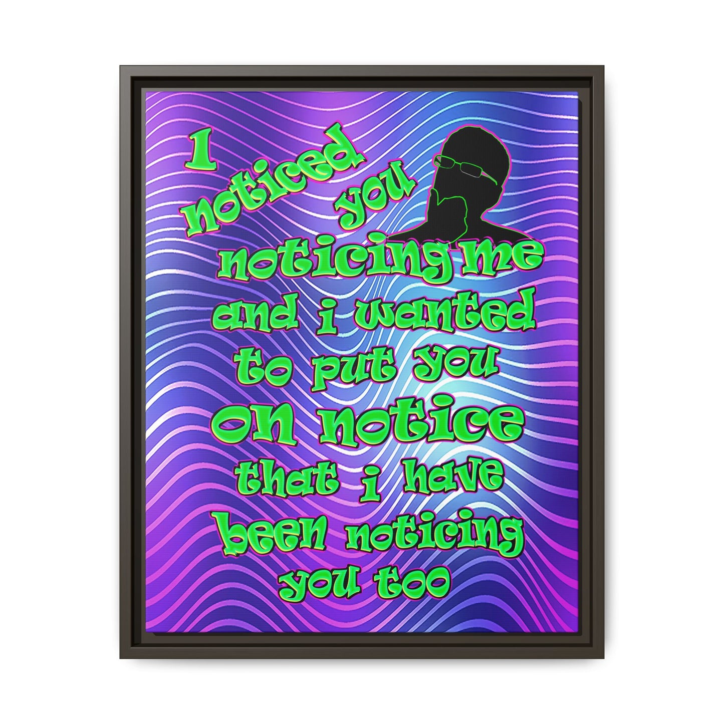 noticed you noticing - framed canvas art (purple wave)