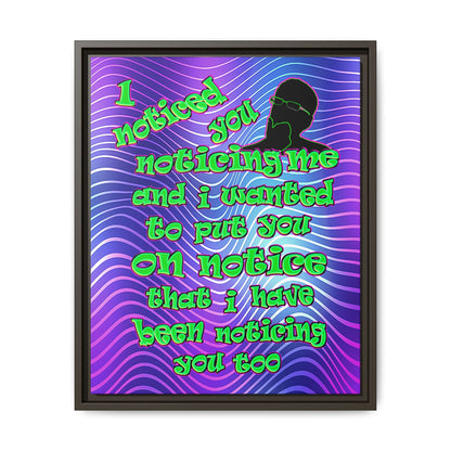 noticed you noticing - framed canvas art (purple wave)