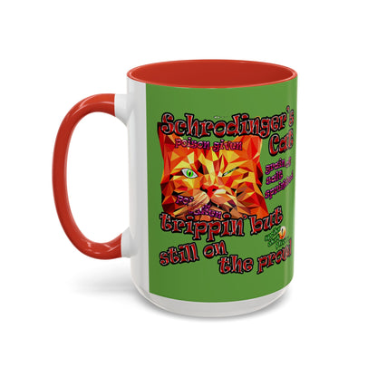 schrodinger's cat - Accent Mug (green)