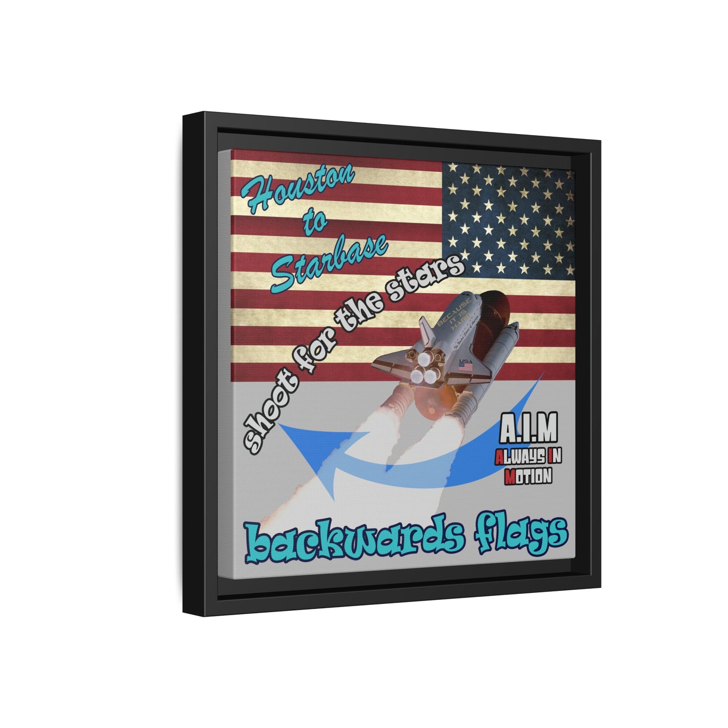 shoot for the stars - framed canvas art (light grey)