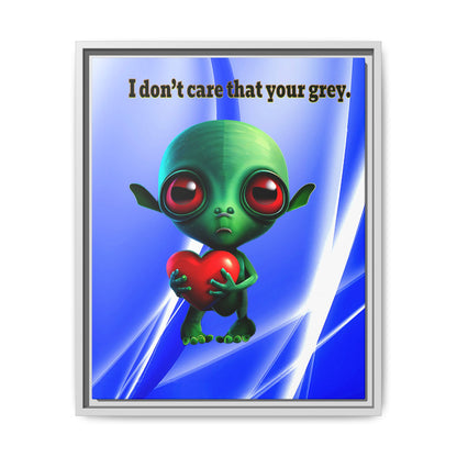 I don't care that your grey - framed canvas art (blue-white wave)
