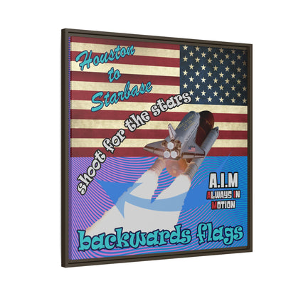 shoot for the stars - framed canvas art (light blue-purple wave)