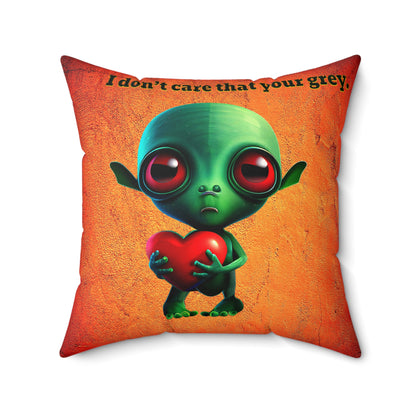 I don't care that your grey - Faux Suede Square Pillow - (burnt orange)