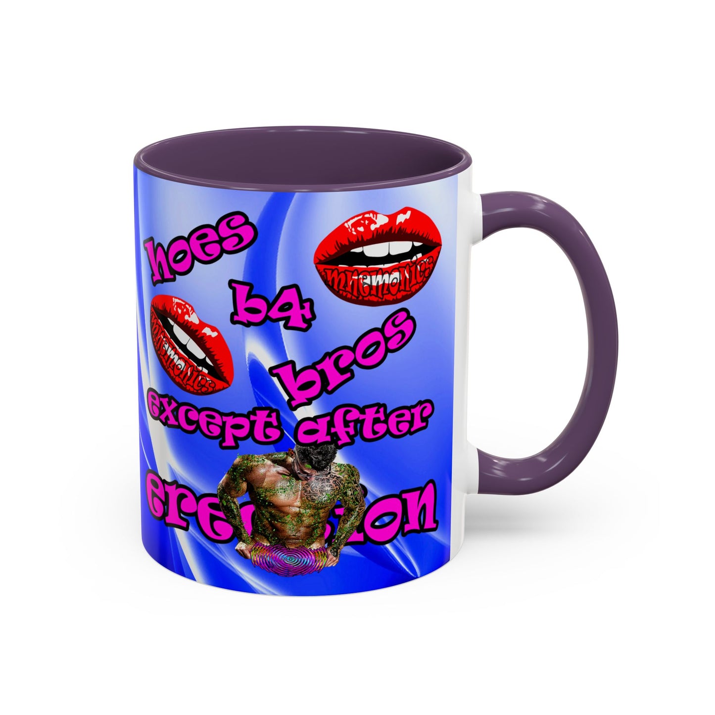 hoes b4 bros - Accent Mug (blue-white wave)