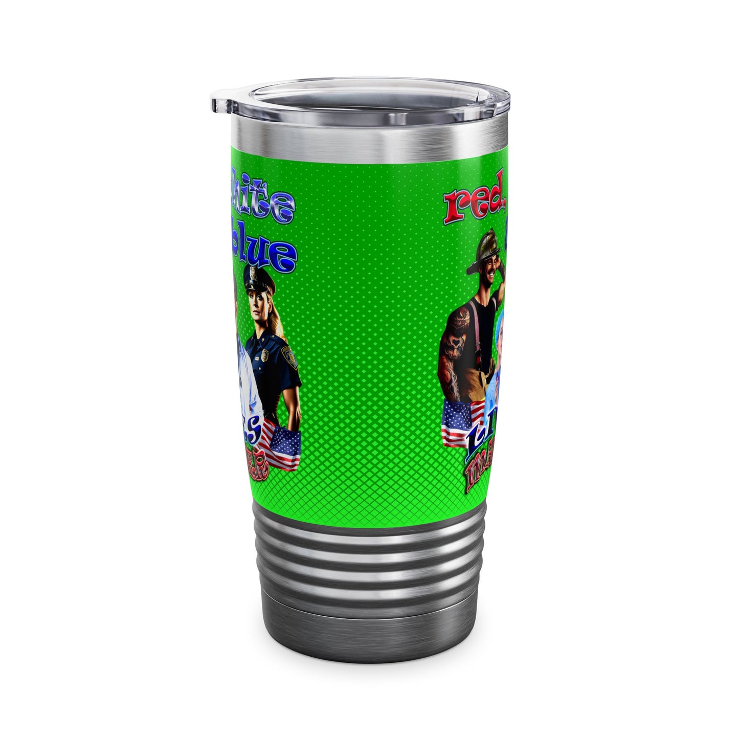 rw&b lives matter - Ringneck Tumbler, 20oz (logo green)