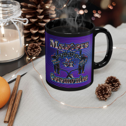 em cee squared - Black Mug (purple wave)