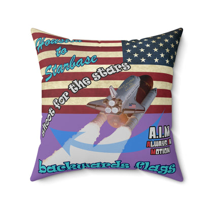 shoot for the stars - Spun Polyester Square Pillow - (light purple)