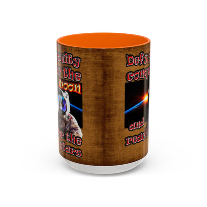 defy conquer reach - Accent Mug (brown papyrus)