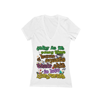 the bum's shit - Women's Jersey Short Sleeve Deep V-Neck Tee
