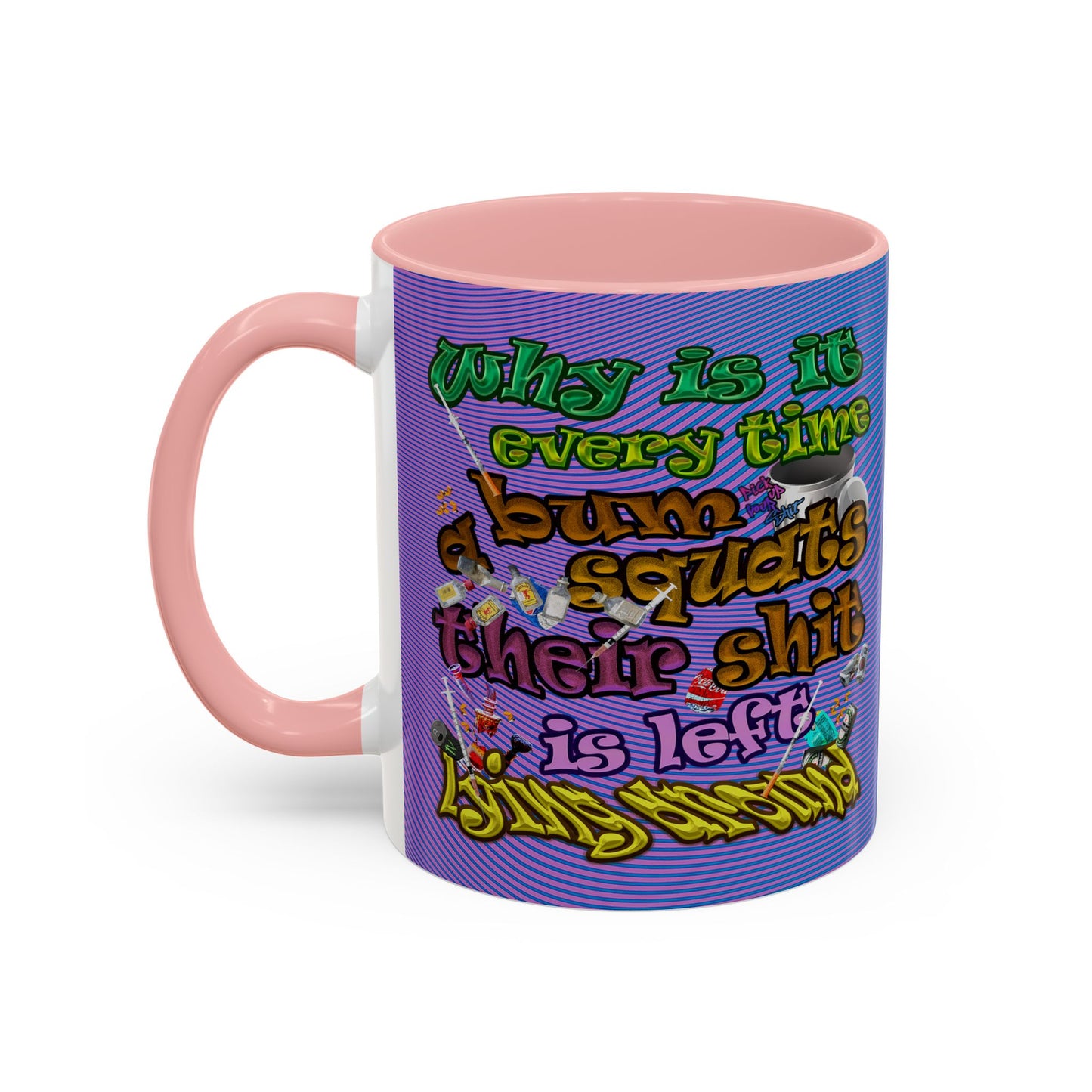 the bum's shit - Accent Mug (light blue-purple wave)