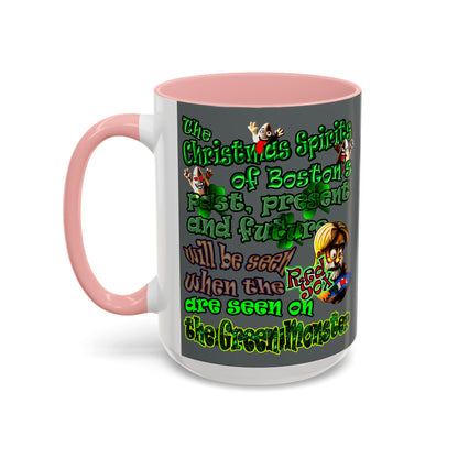 christmas spirits of boston - Accent Mug (dark grey)