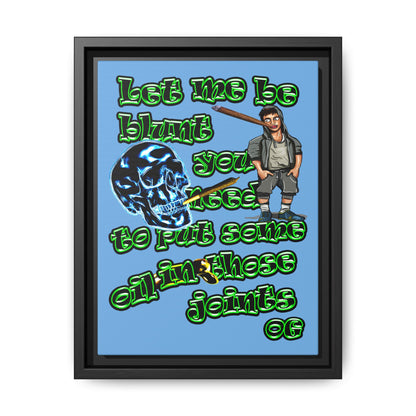 og - framed canvas art (light blue)