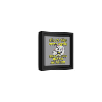 shoot the moon again - framed canvas art (grey)