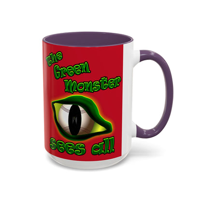 green monster - Accent Mug (dark red)
