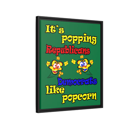 popping like popcorn - framed canvas art (dark green)