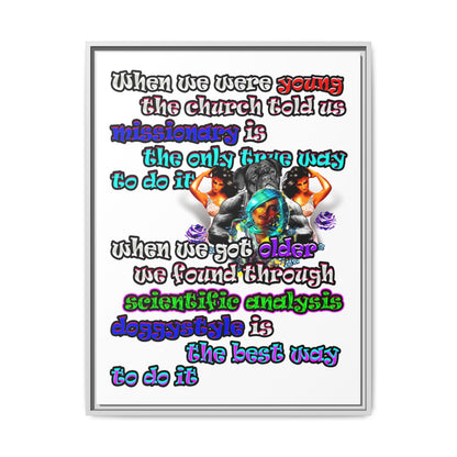 doggystyle - framed canvas art (white)