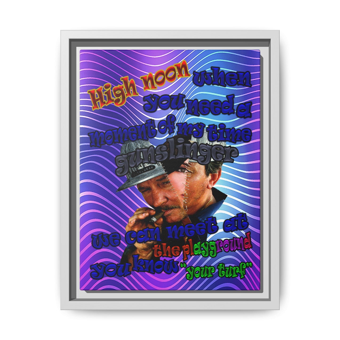 high noon - framed canvas art (purple wave)