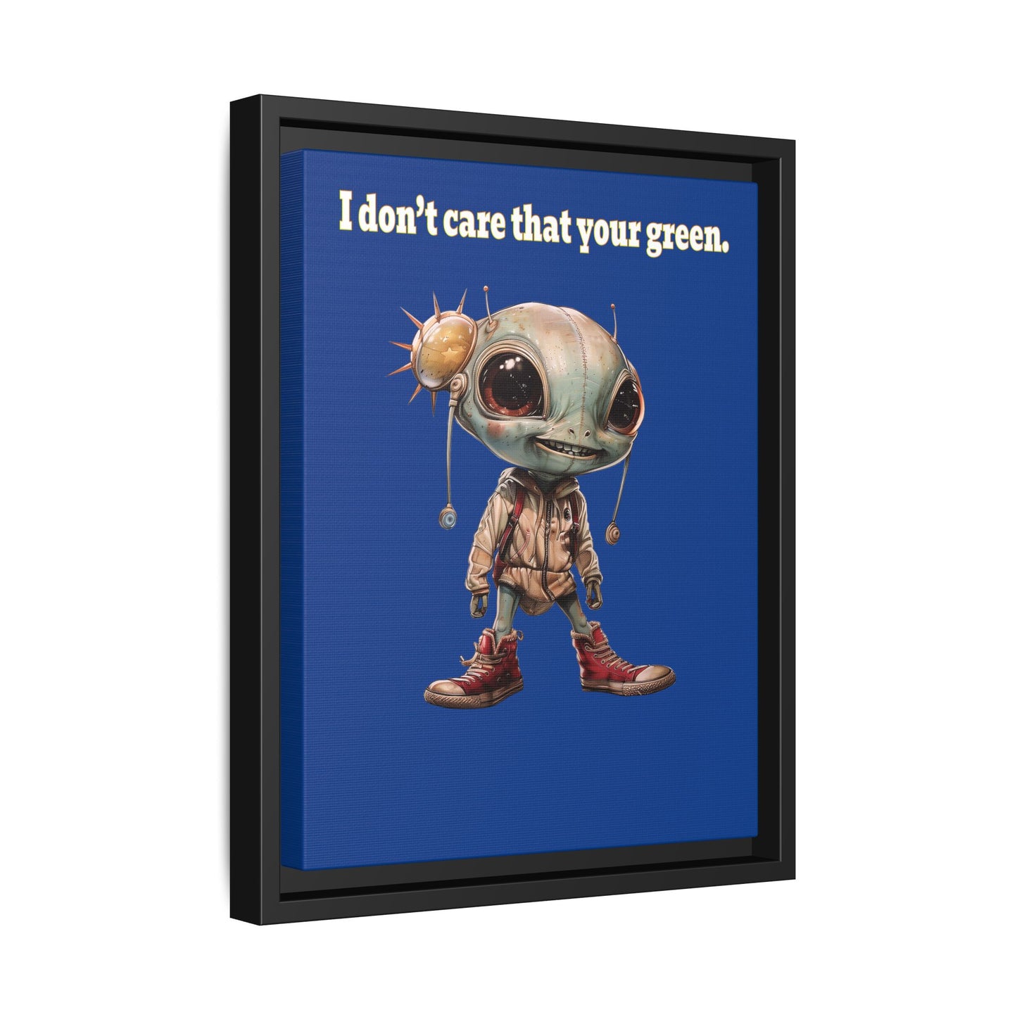 I don't care that your green - framed canvas art (dark blue)