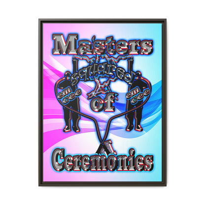 em cee squared - framed canvas art (light blue-pink wave)