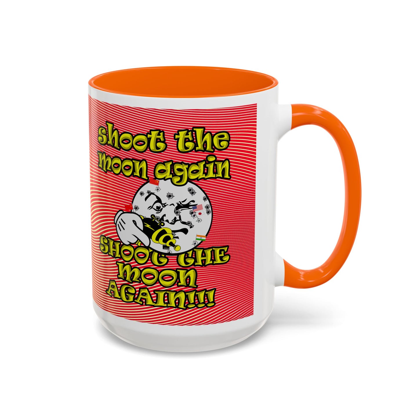 shoot the moon again - Accent Mug (yellow-orange wave)