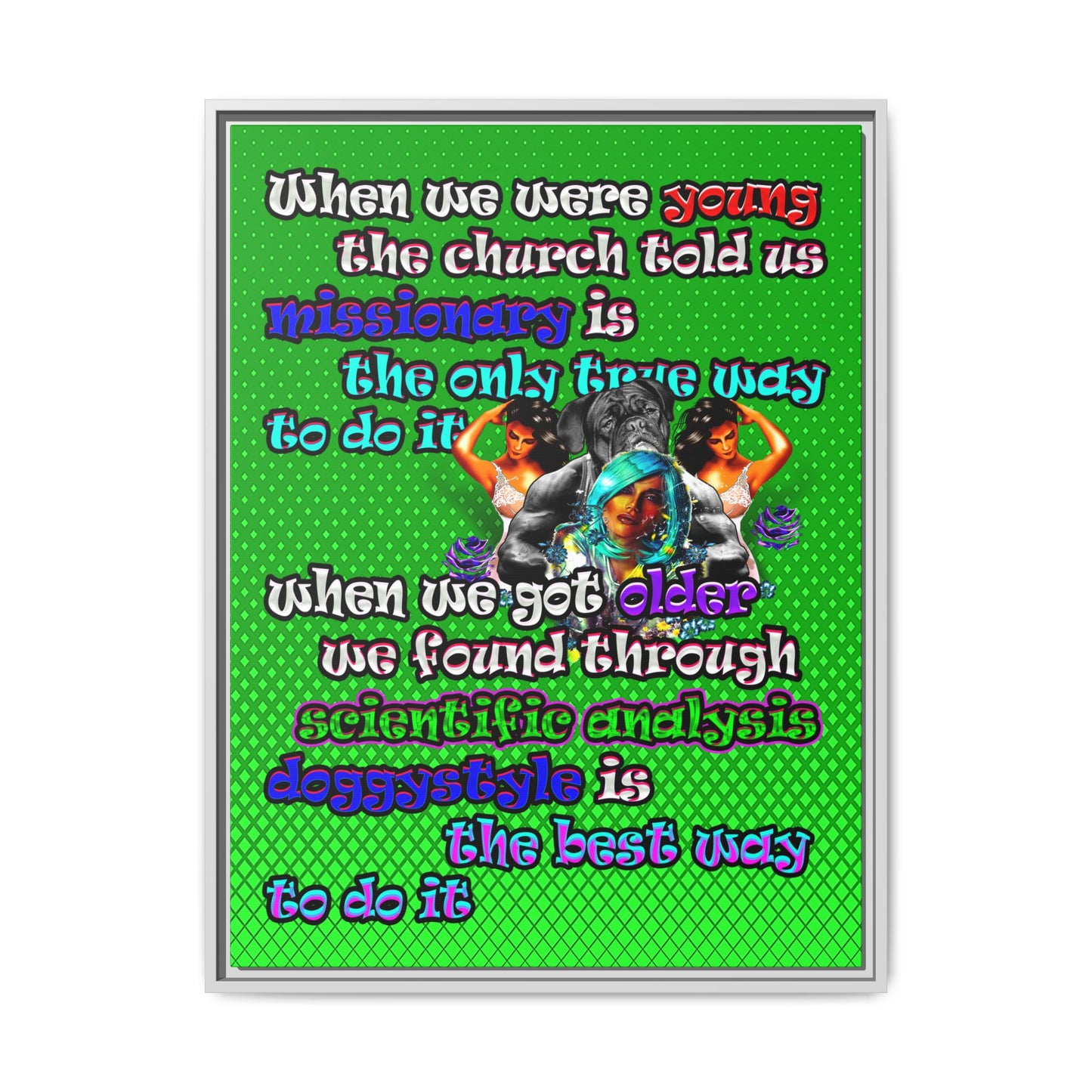 doggystyle - framed canvas art (logo green)