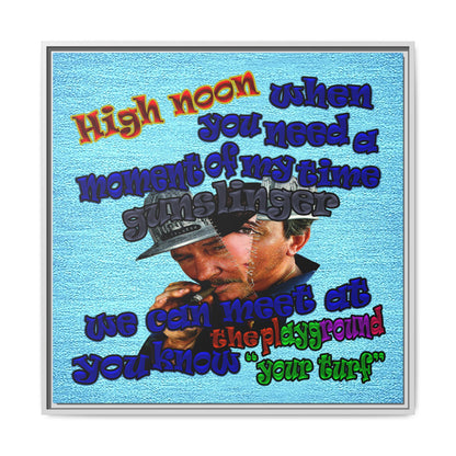 high noon - framed canvas art (faded blue)