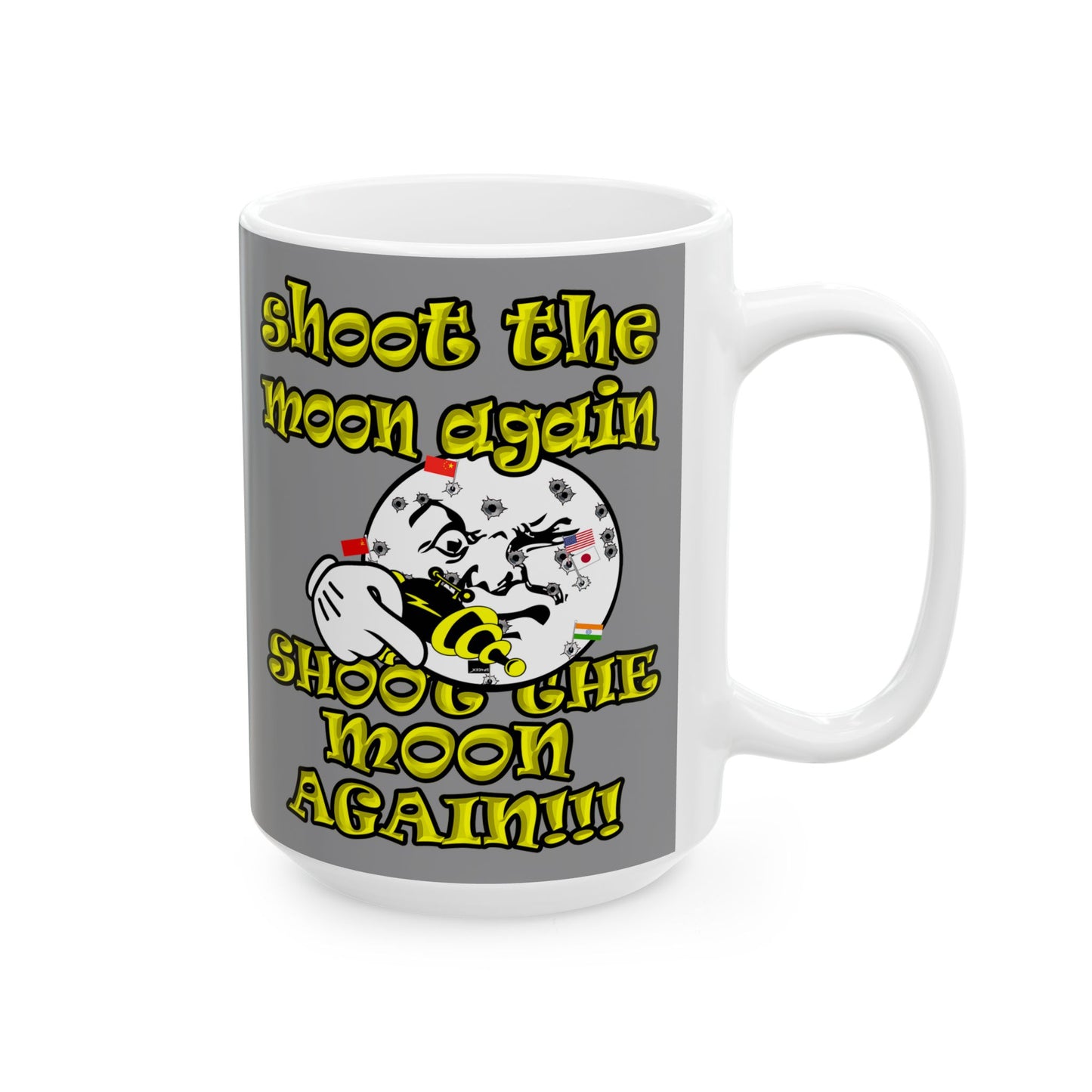 shoot the moon again - White Mug (grey)