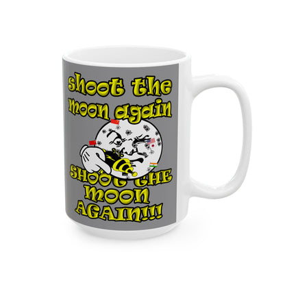 shoot the moon again - White Mug (grey)