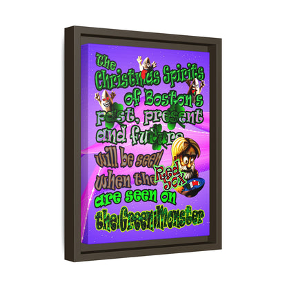 christmas spirits of boston - framed canvas art (purple-pink wave)